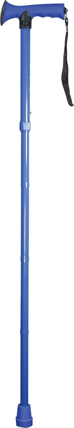 Folding Adjustable Walking Stick With Ergonomic Handle Blue - VP155EG