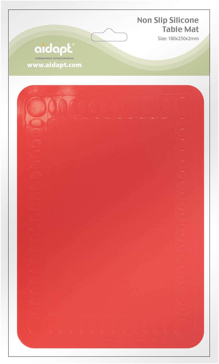 Aidapt Red Anti-Slip Heat Resistant Silicone Table Mat 250 x 180mm - VM985BR