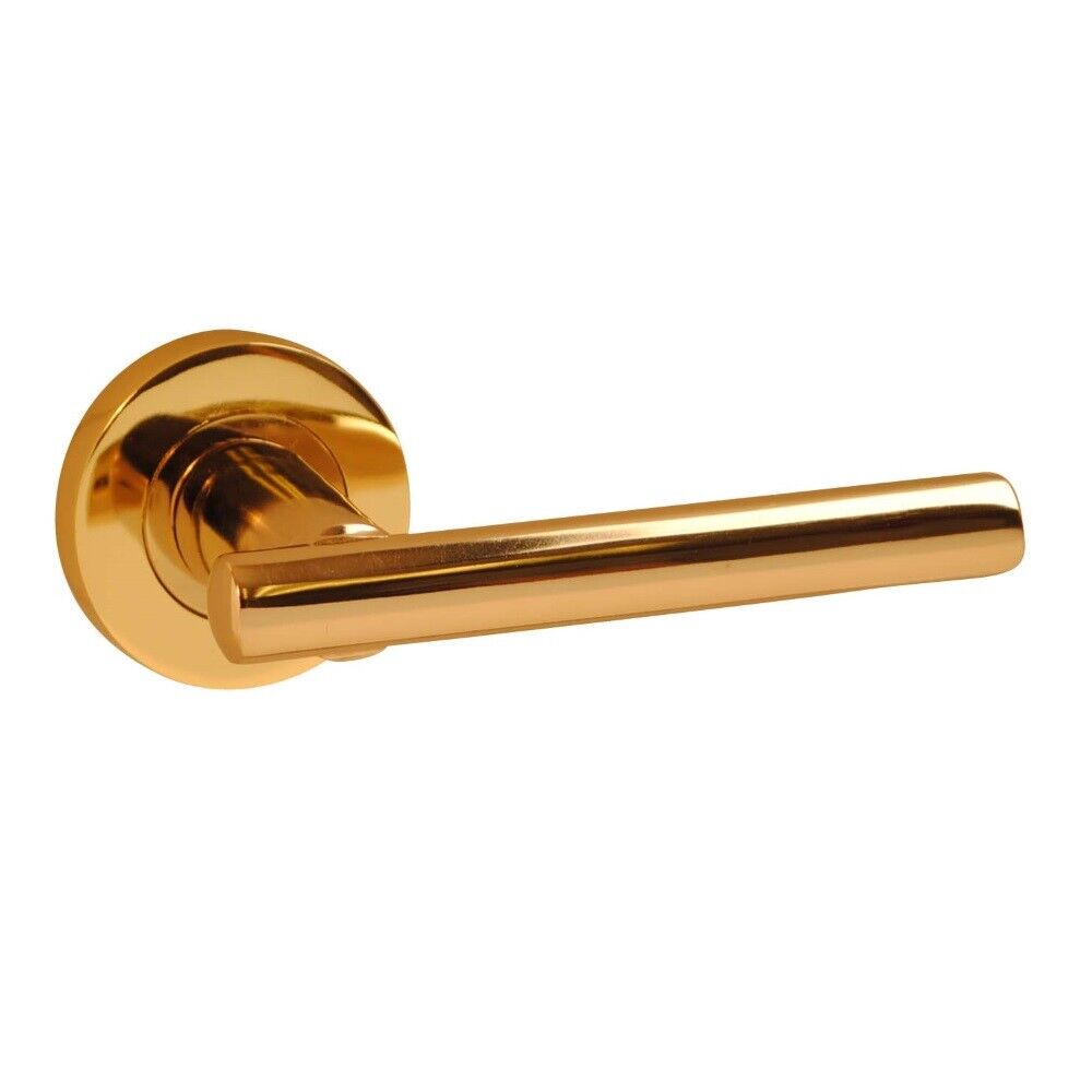 Laurel Internal Door Handle Lever on Rose Chrome or Brass, Satin or Polished