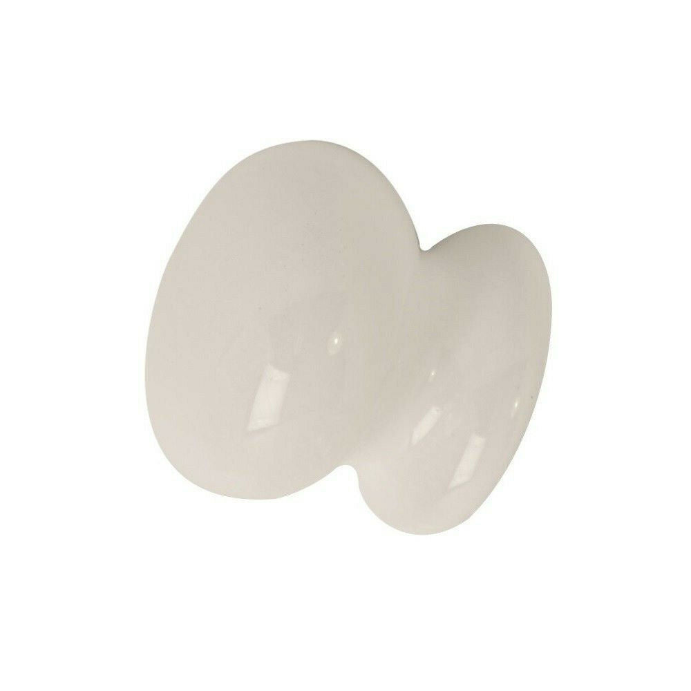 White Ceramic Round Knob Door Drawer Cabinet Cupboard Handle Kitchen Bathroom 35mm