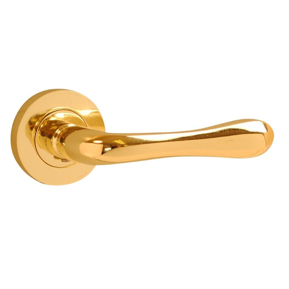 Leandro Internal Lever Door Handle on Rose Polished or Satin Chrome