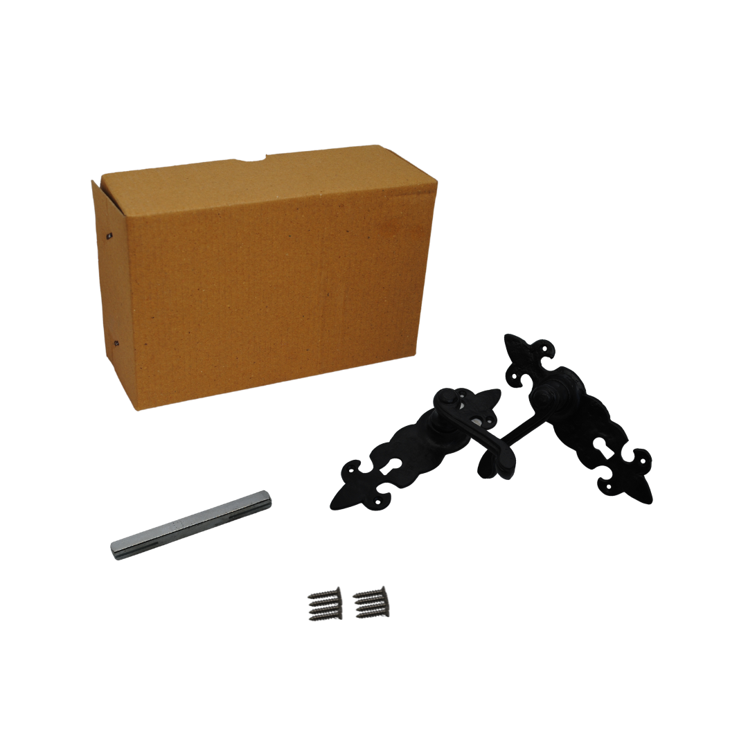 DUROSIL Fleur de Lys Lever Lock on Black Antique for Internal Doors