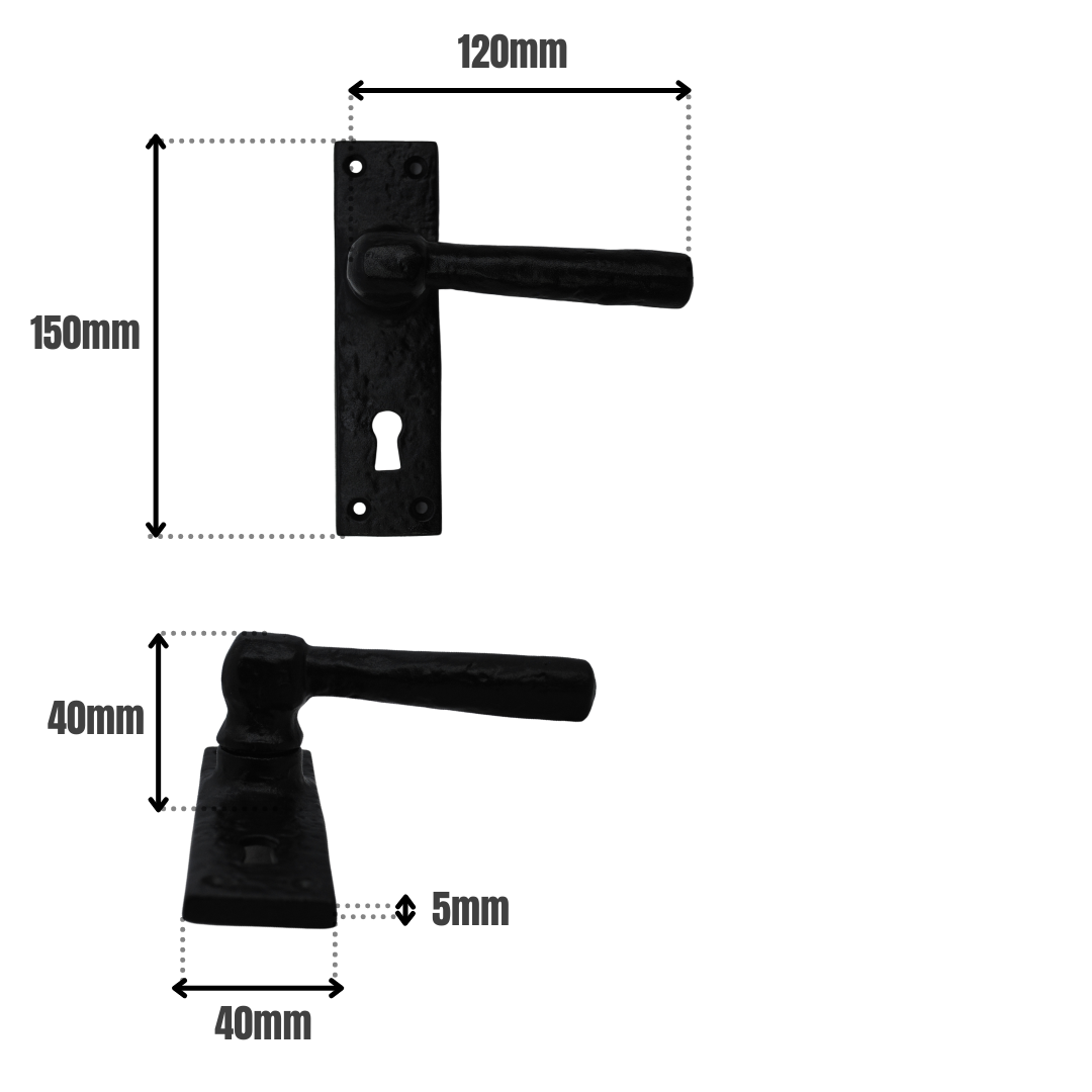 DUROSIL Canterbury Lever Lock on Black Antique for Internal Doors