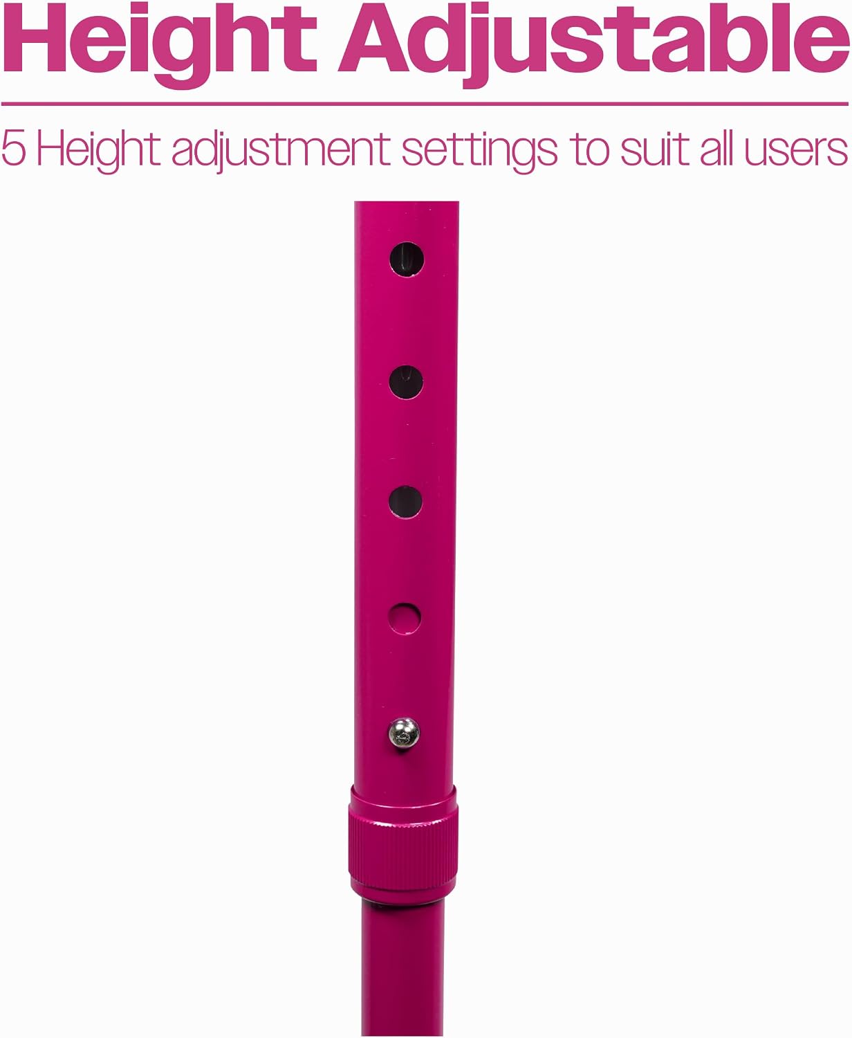 Folding Adjustable Walking Stick With Ergonomic Handle Pink - VP155ED