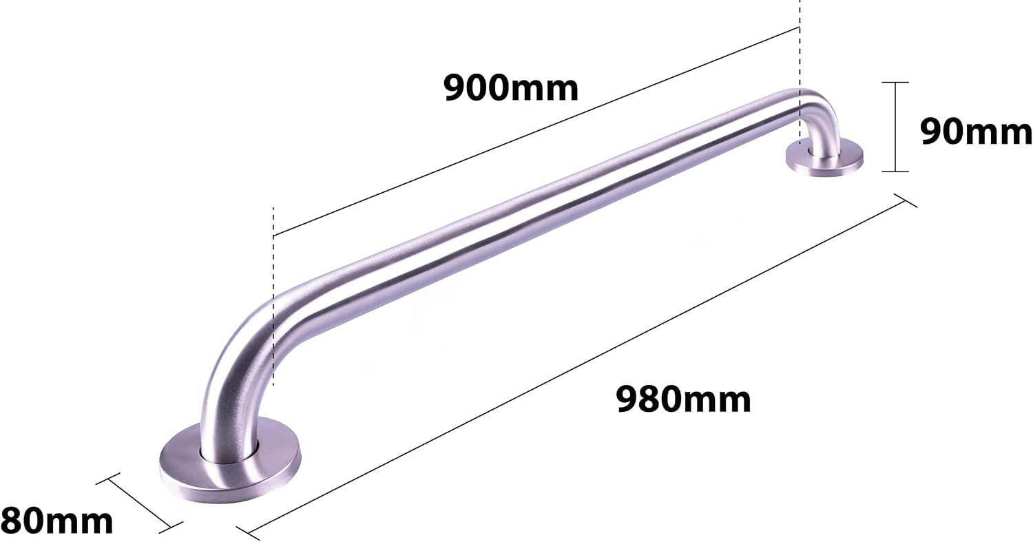 Aidapt Stainless Steel Bathroom Grab Bar Brushed Steel Safety Handle