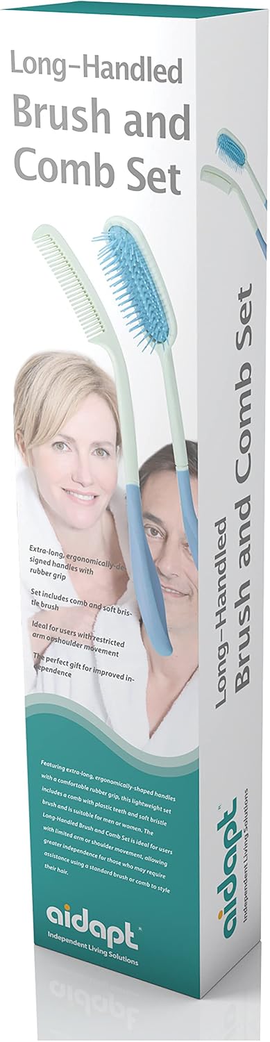 Aidapt Long Reach 380mm Handled Comb & Hair Brush Set - VM700