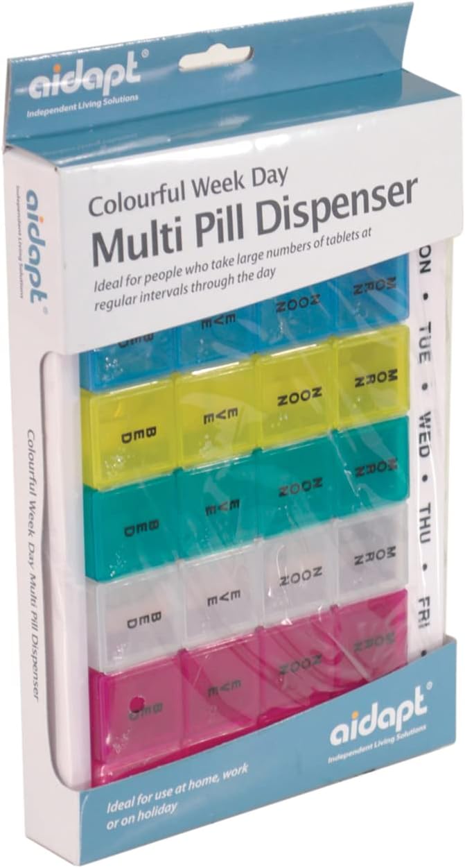 Colourful Week Day Multi Pill Dispenser - VM931AD