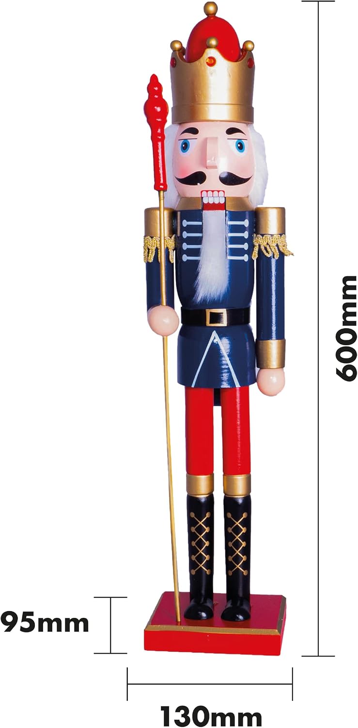 St Helens Home & Garden Nutcracker With Staff Christmas Decoration 60cm - GH982B