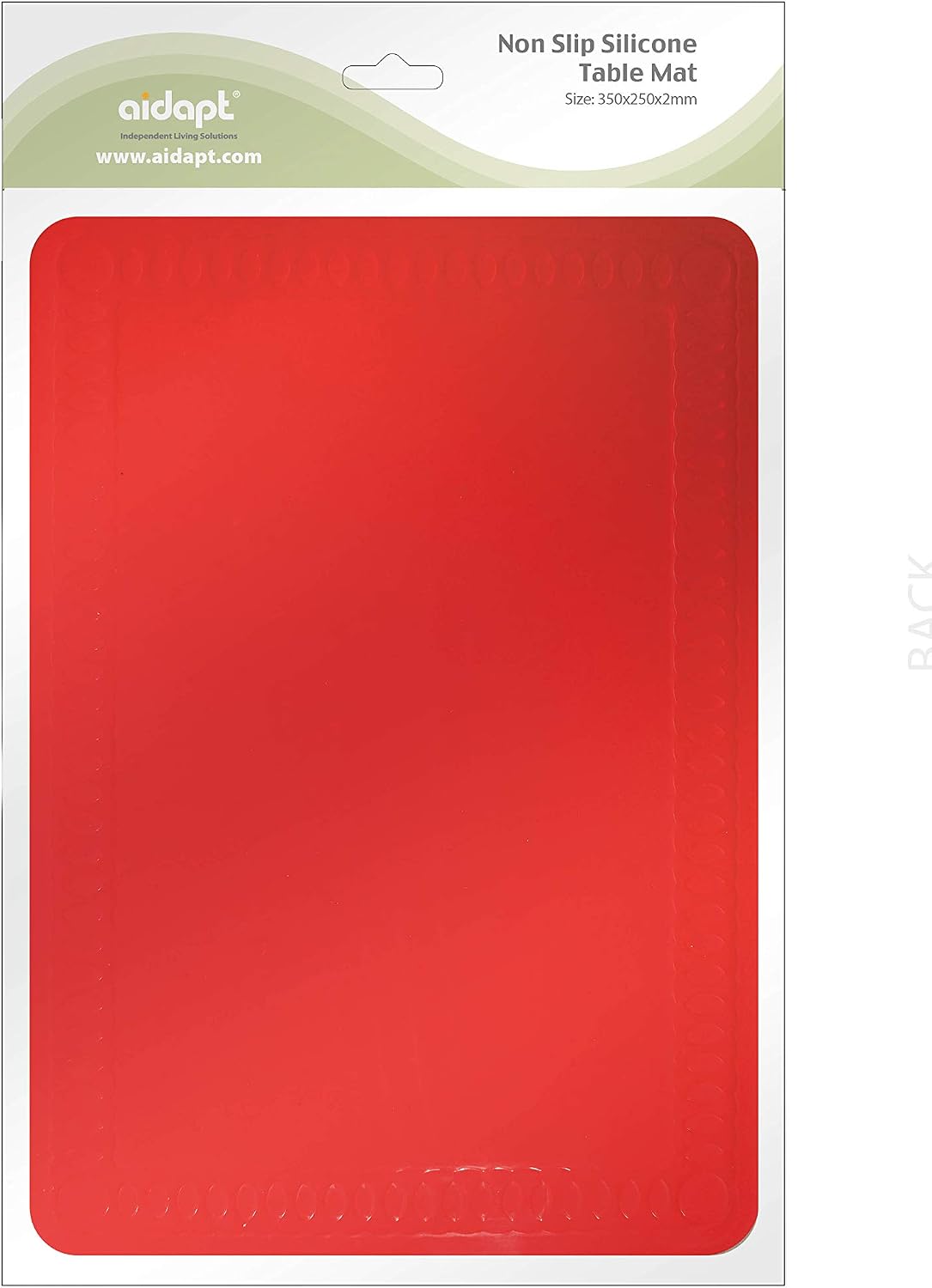 Aidapt Red Anti-Slip Heat Resistant Silicone Table Mat 350 x 250mm - VM985ABR