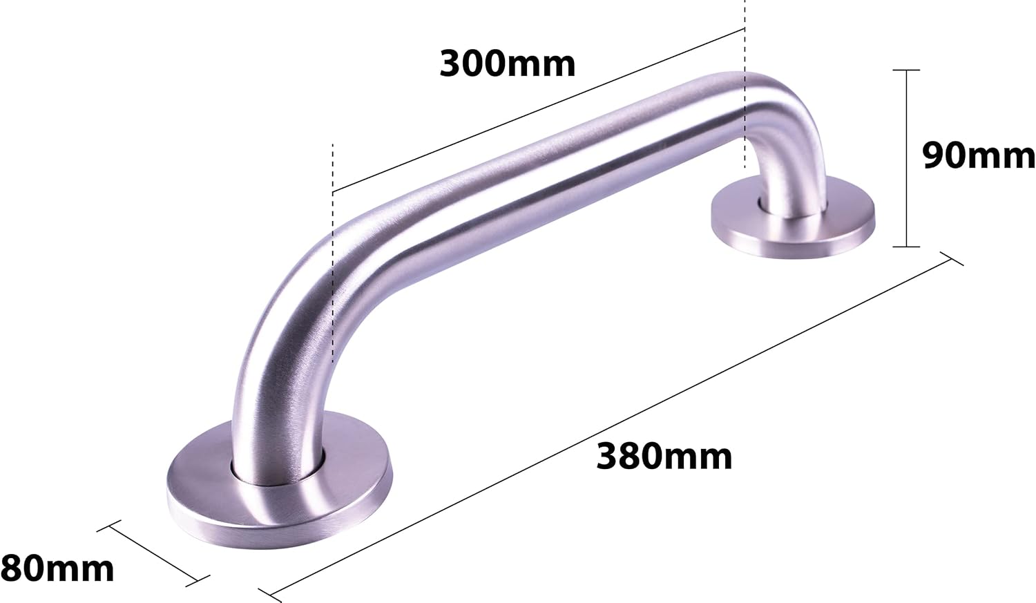 Aidapt 300mm Stainless Steel Bathroom Grab Bar - VY470B