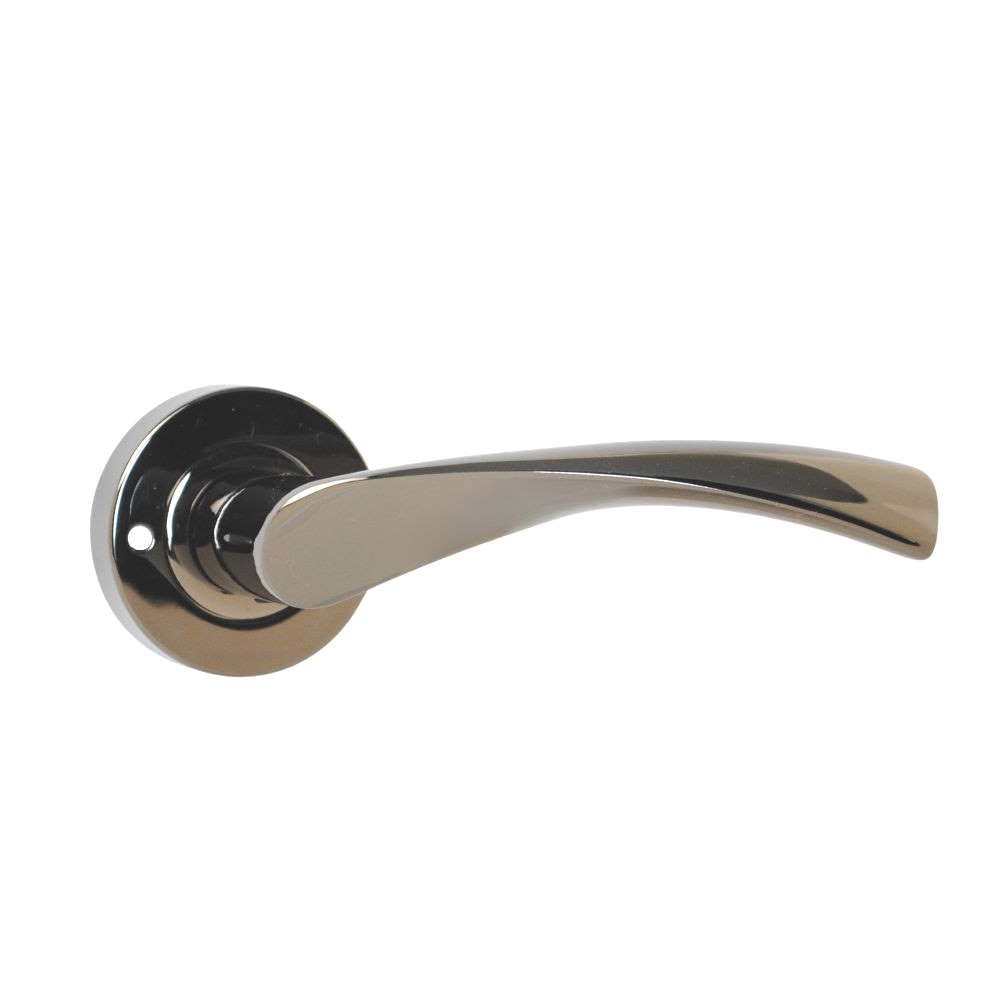 ONYX Design Push Button Privacy Twirl Lever in Polished Black Nickel for Bathroom Doors