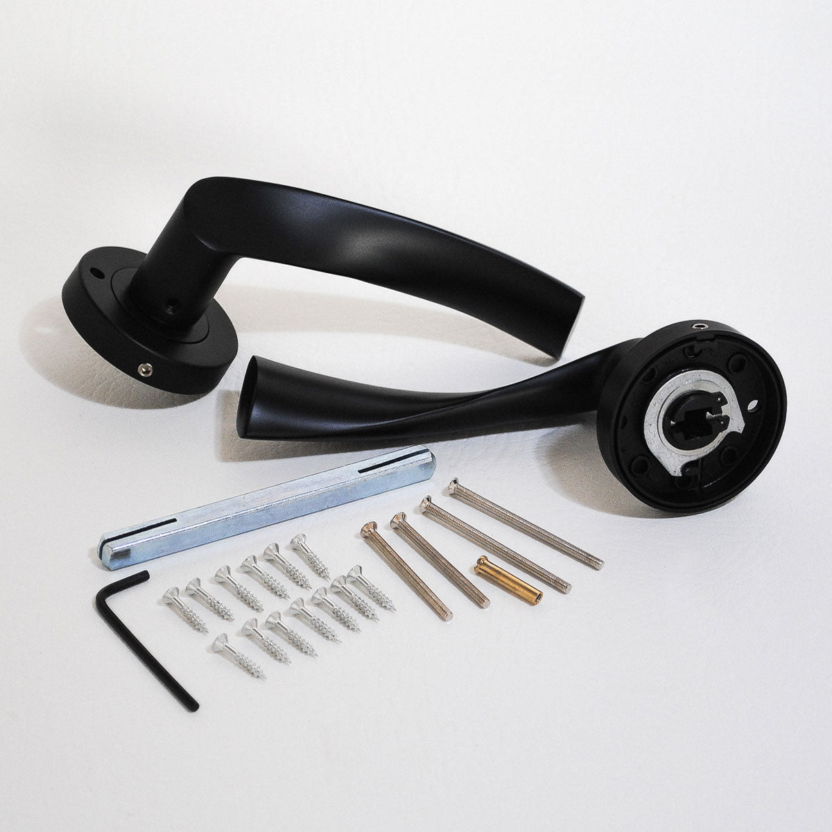 ONYX Design Push Button Privacy Twirl Lever in Matt Black for Bathroom Doors