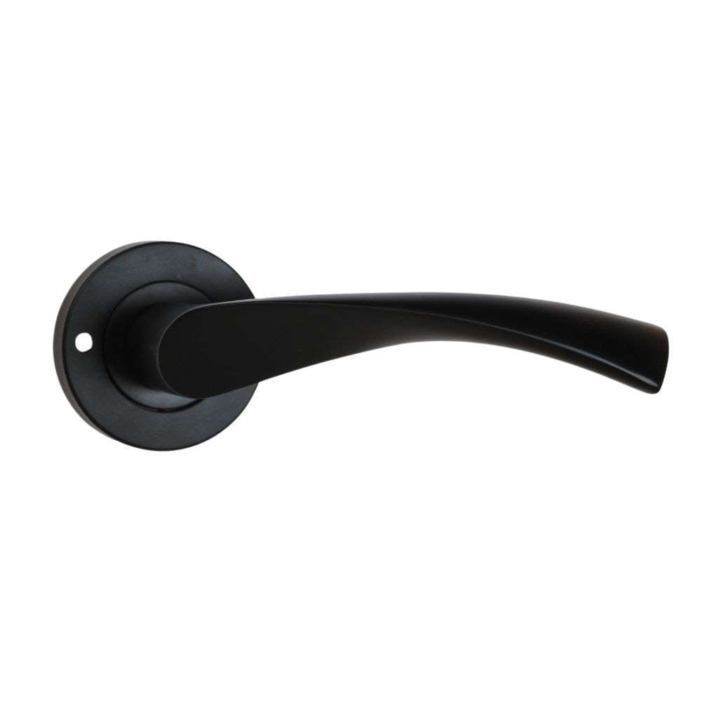 ONYX Design Push Button Privacy Twirl Lever in Matt Black for Bathroom Doors