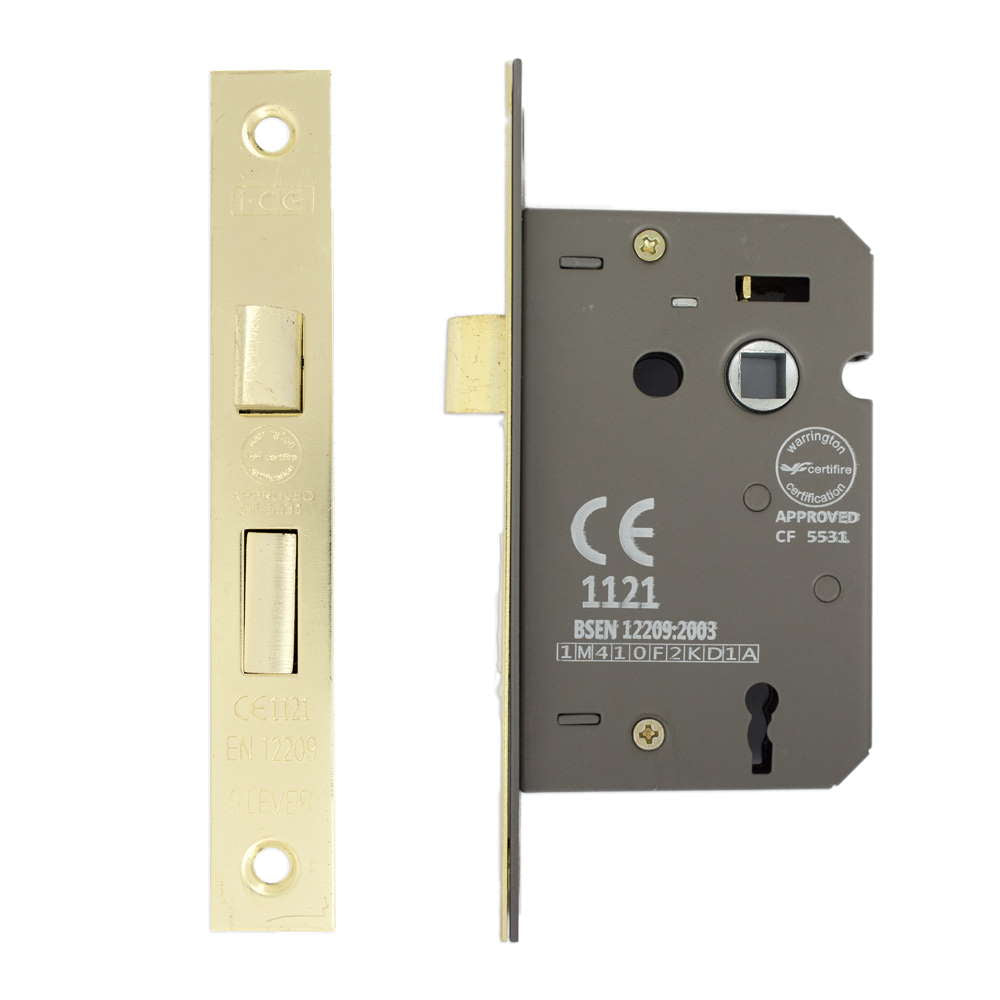 3 Lever Sashlock 63mm CE Rated Satin Brass