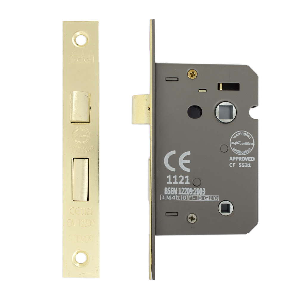 Bathroom Lock 63mm CE Rated Satin Brass