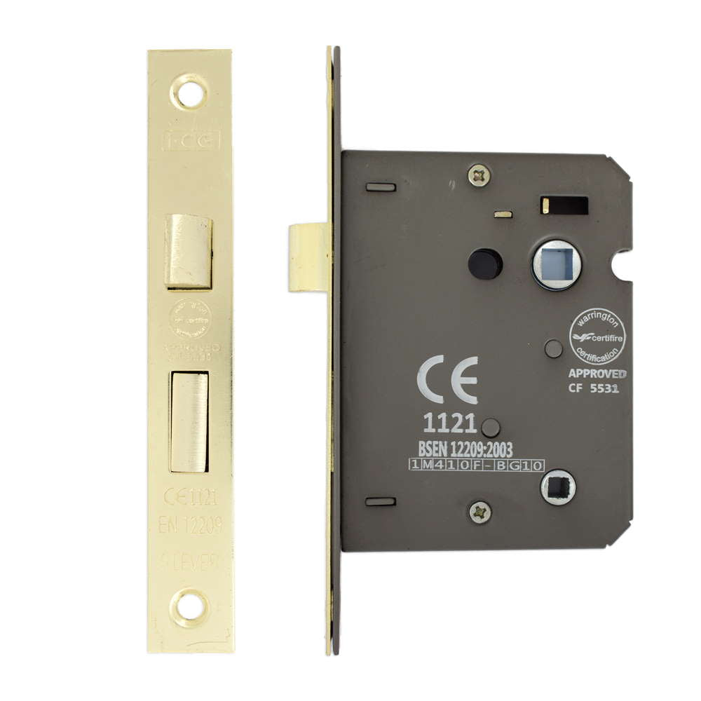 Bathroom Lock 75mm CE Rated Satin Brass