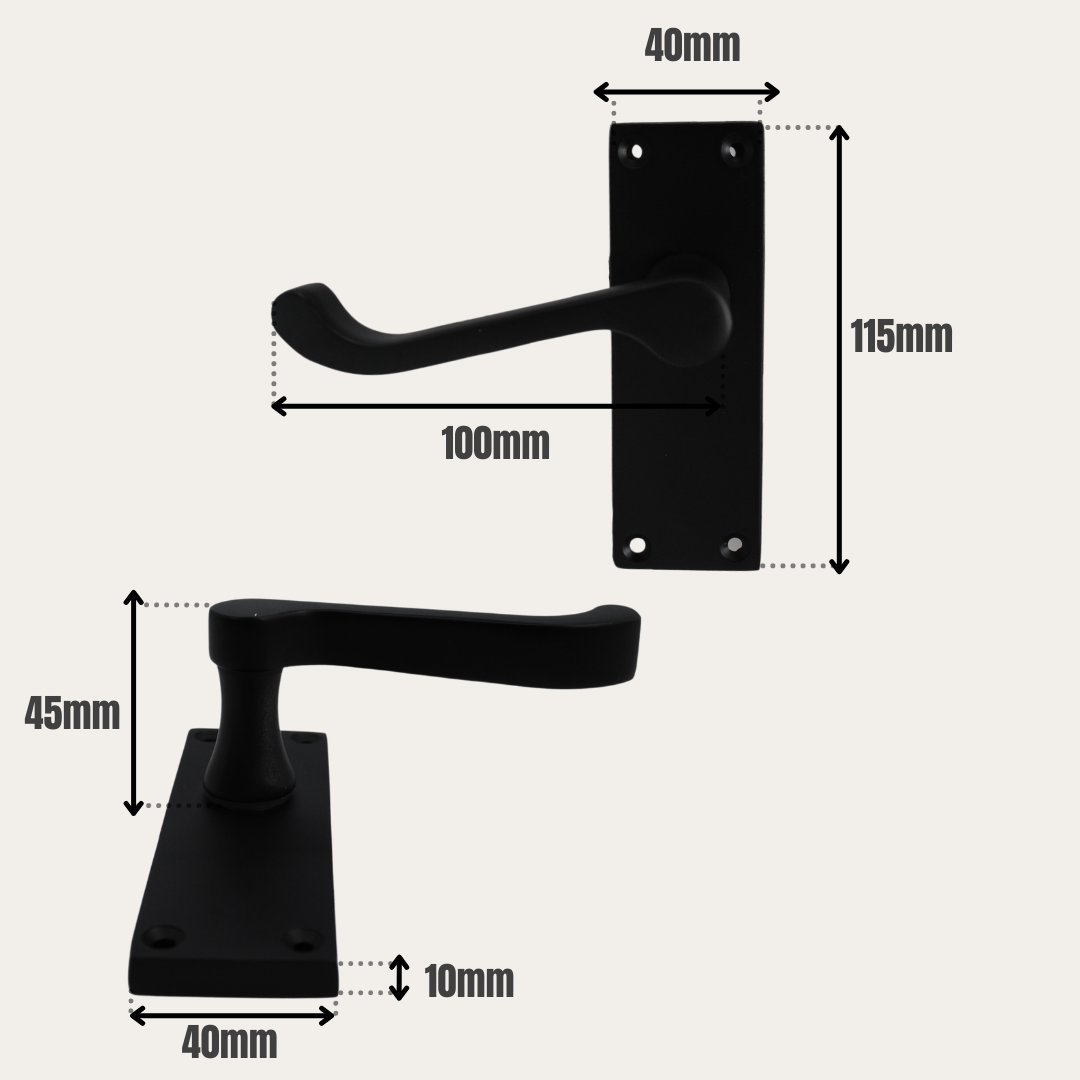ONYX Design Victorian Scroll Lever Latch on Matt Black Door for Internal Doors