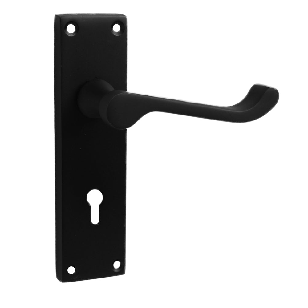 ONYX Design Victorian Scroll Lever Lock on Matt Black for Internal Doors