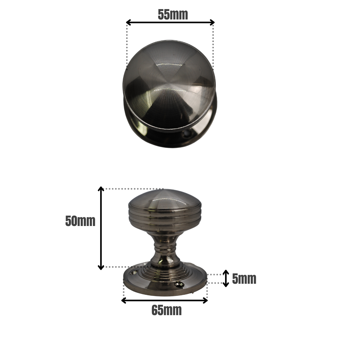 Vibe Ribbed Mortice Knob on Satin Chrome for Internal Doors