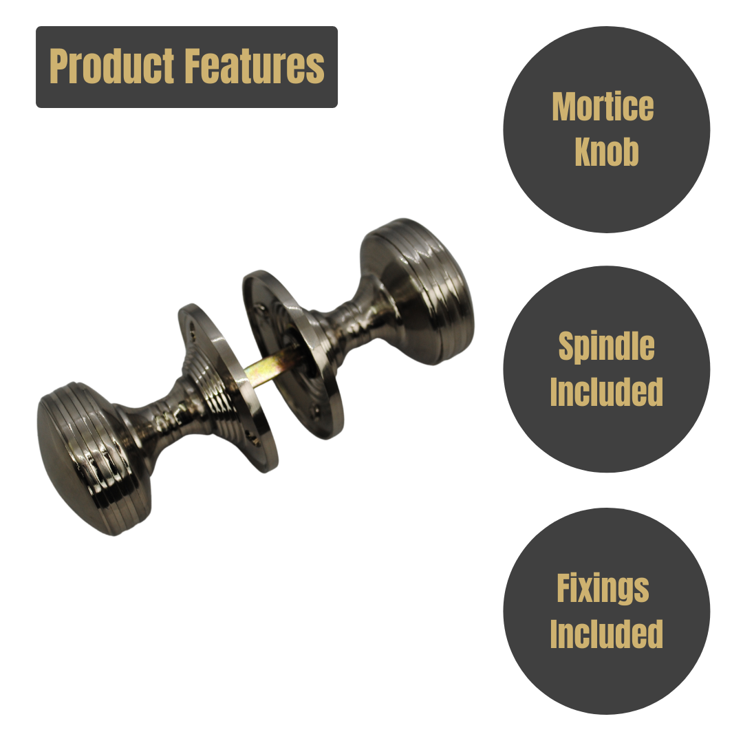 Vibe Ribbed Mortice Knob on Satin Chrome for Internal Doors