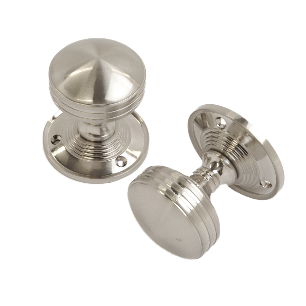 Vibe Ribbed Mortice Knob on Satin Chrome for Internal Doors