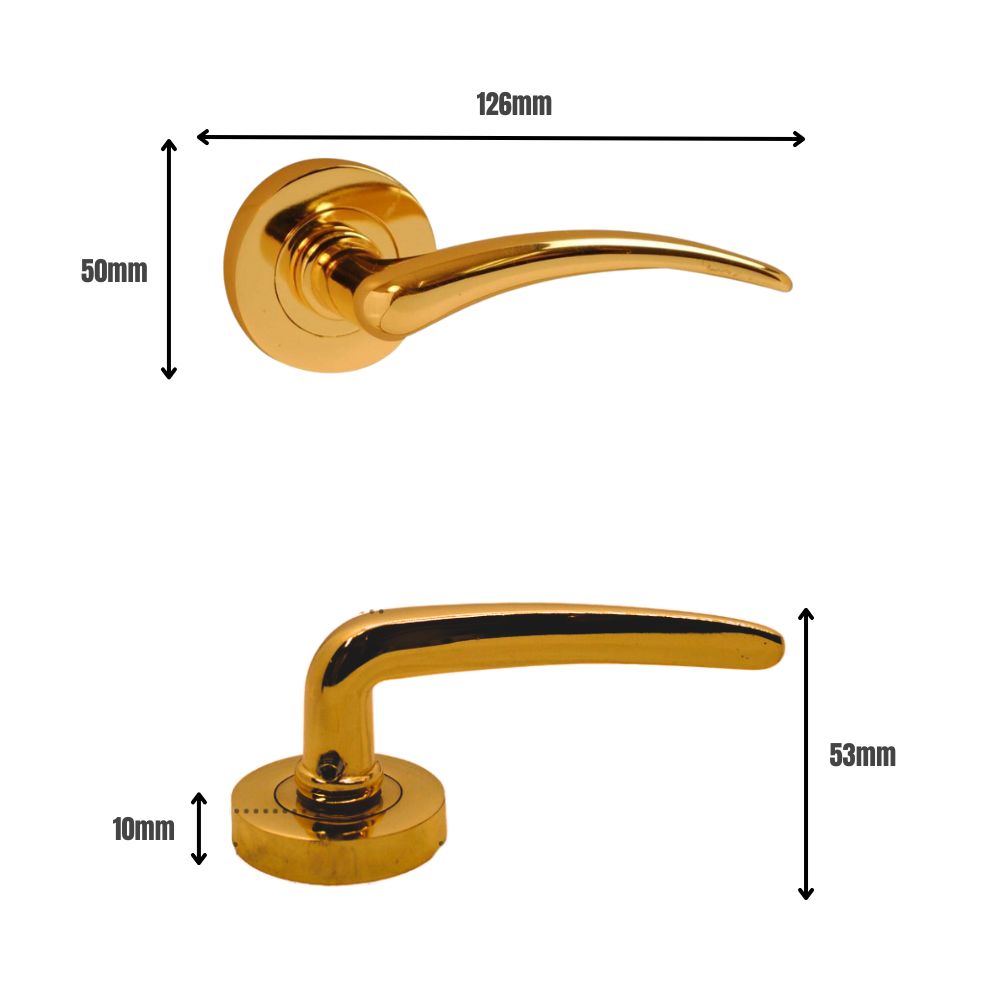 ViBE Corsica Lever on Rose Door Handle in Polished Brass for Internal Doors