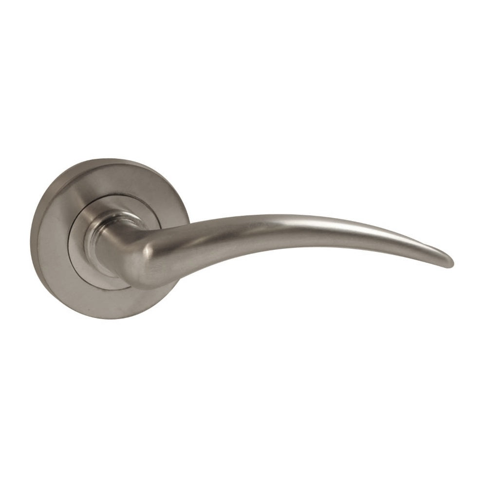 ViBE Corsica Lever on Rose Door Handle in Satin Chrome for Internal Doors