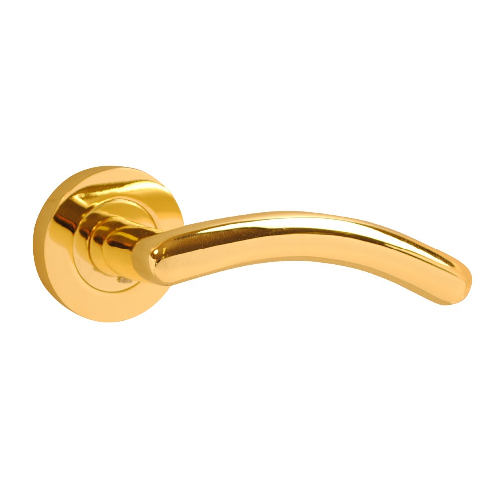 Vibe Meridian Rose Lever on Brass for Internal Doors