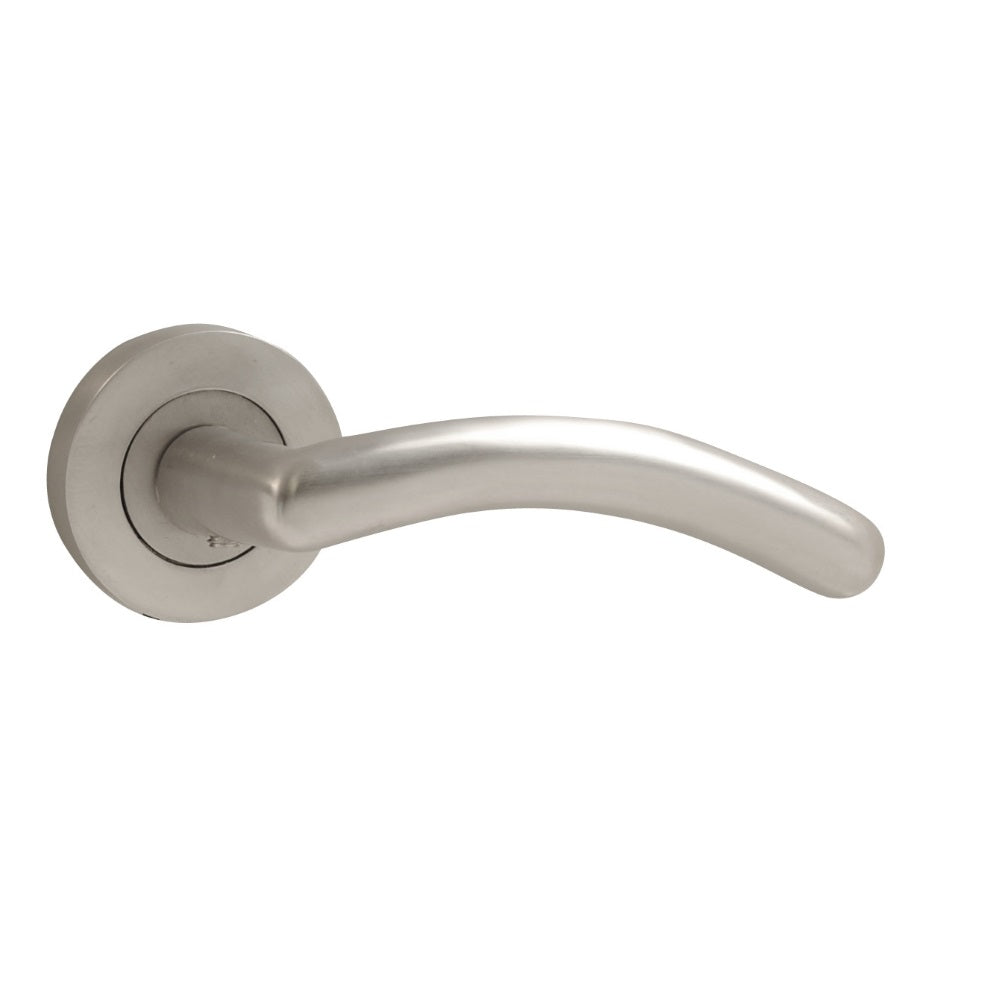 Vibe Meridian Rose Lever on Satin Chrome for Internal Doors