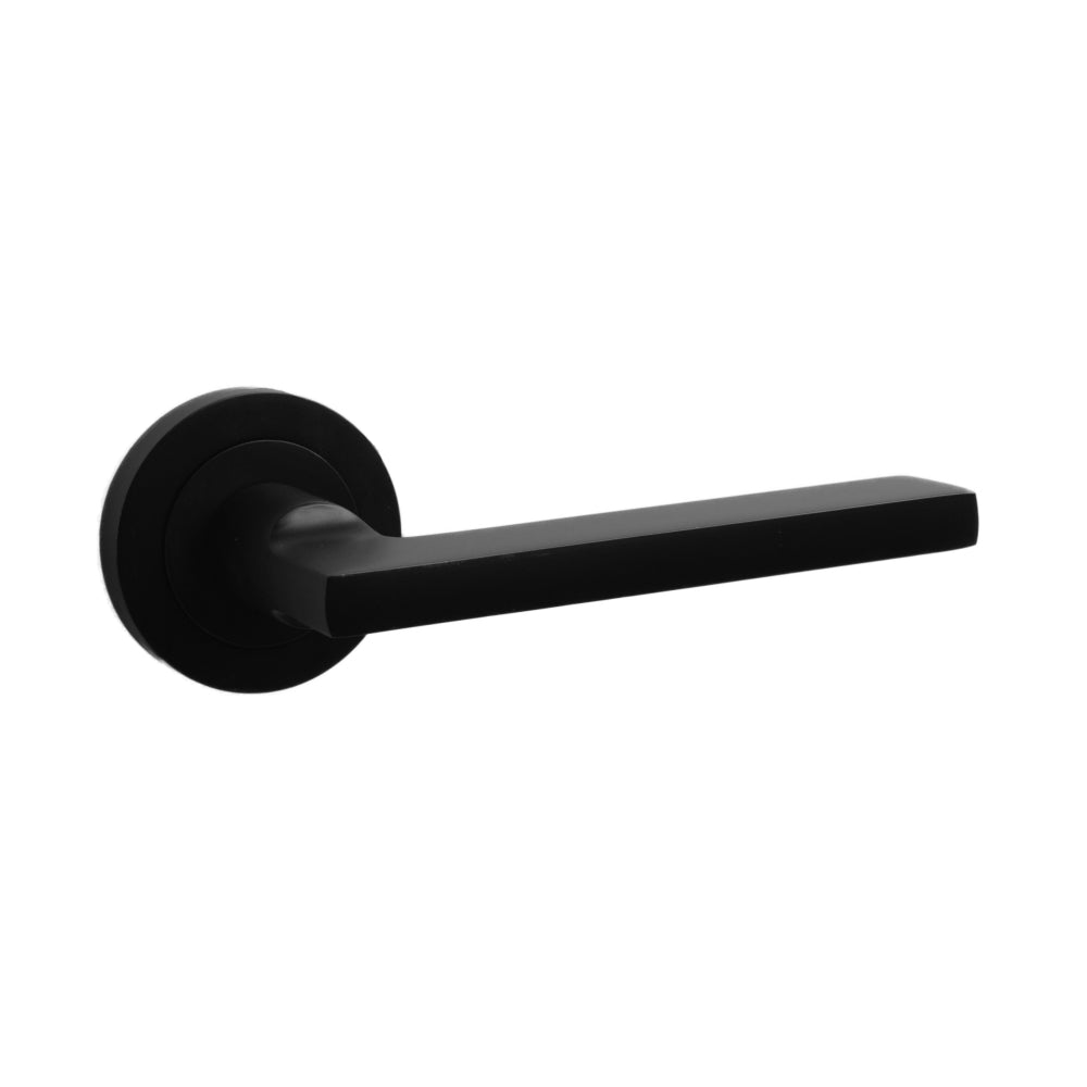 ONYX Design Naxos Lever on Rose Door Handle in Matt Black for Internal Doors