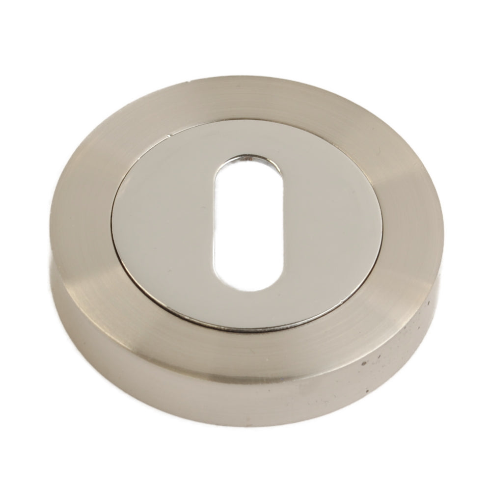 Vibe Keyhole Escutcheon on Dual Finish Chrome/Satin Chrome Plated for Internal Doors