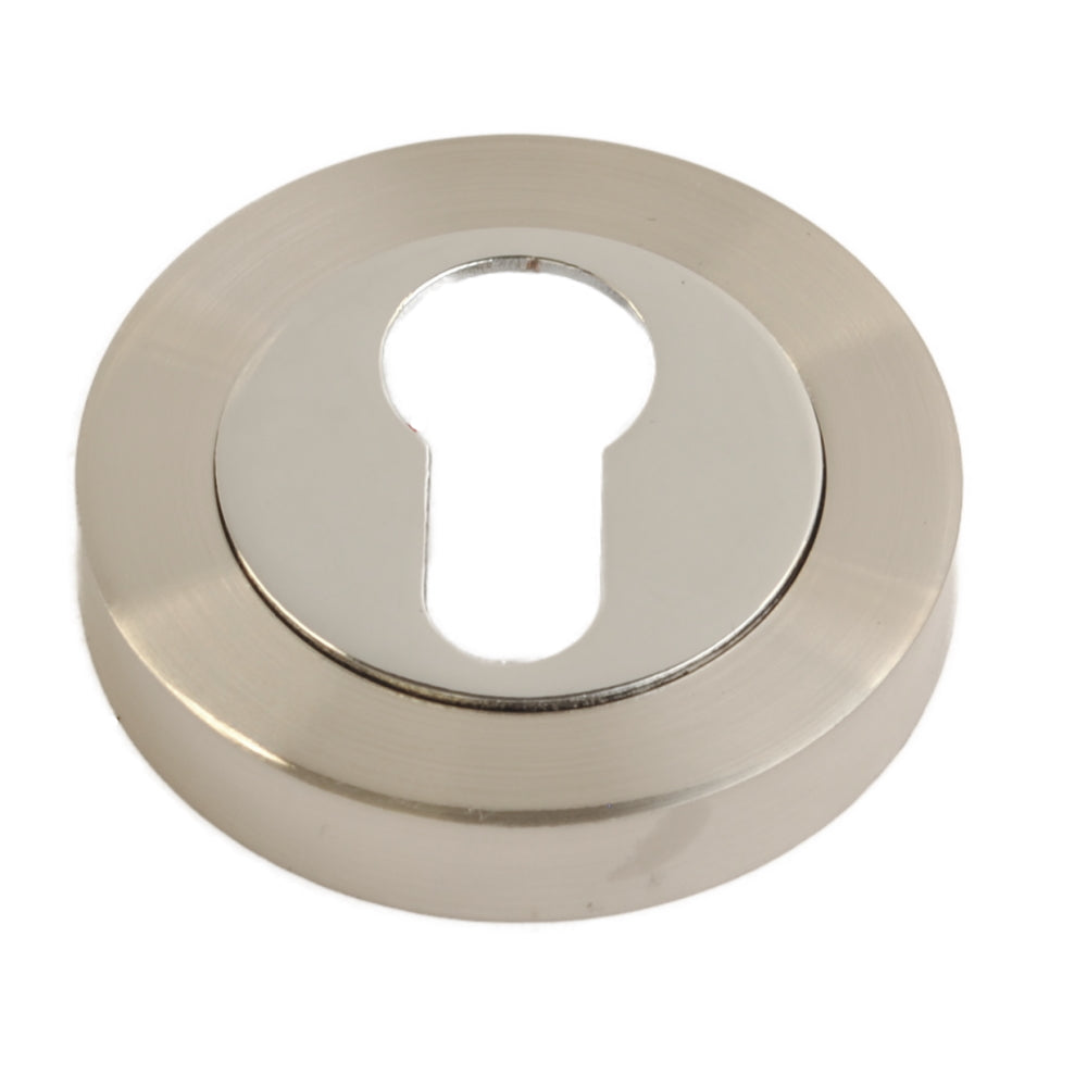 Vibe Euro Escutcheon on Dual Finish Chrome/Satin Chrome Plated for Internal Doors