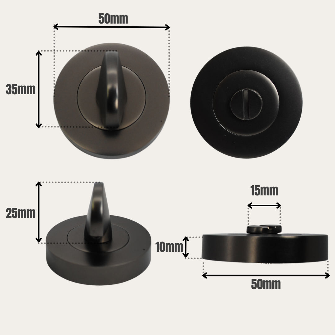ONYX Design Keyhole Bathroom Turn Escutcheon on Gunmetal for Internal Doors
