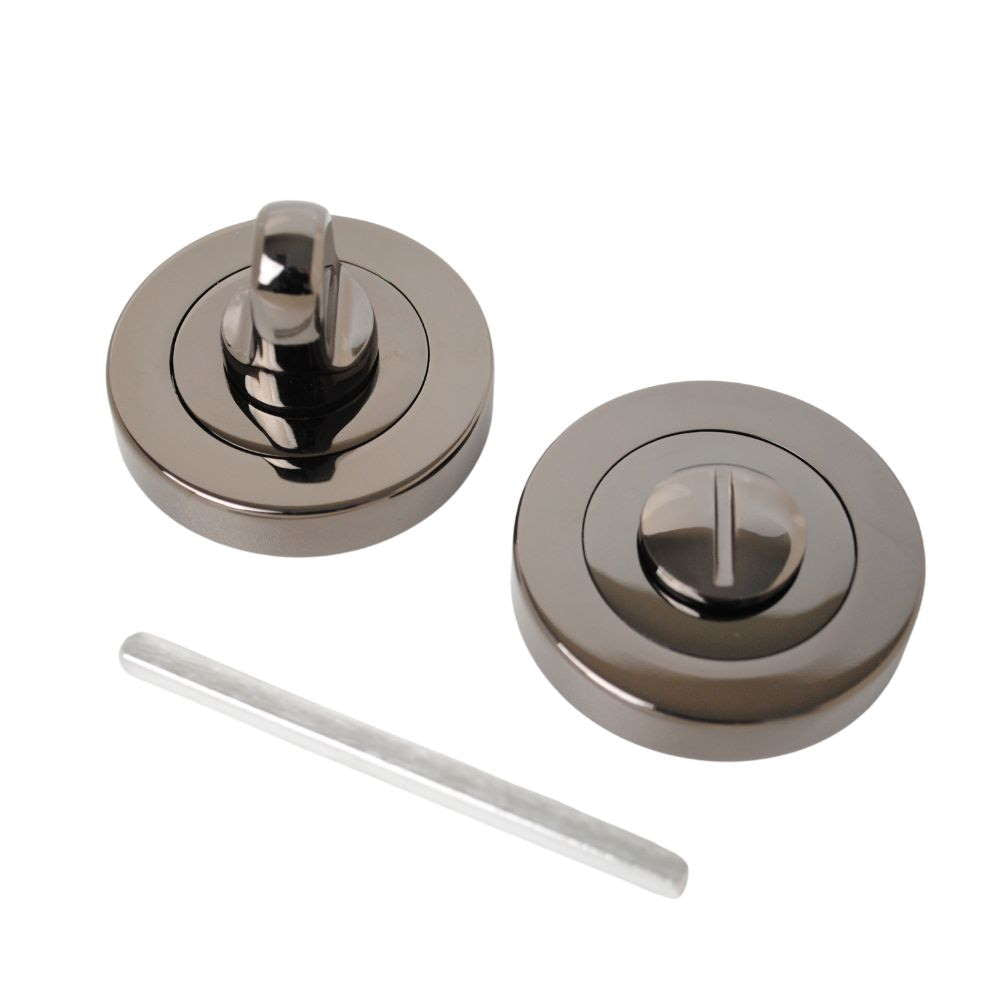 ONYX Design Bathroom Turn Escutcheon in Polished Black Nickel for Internal Doors
