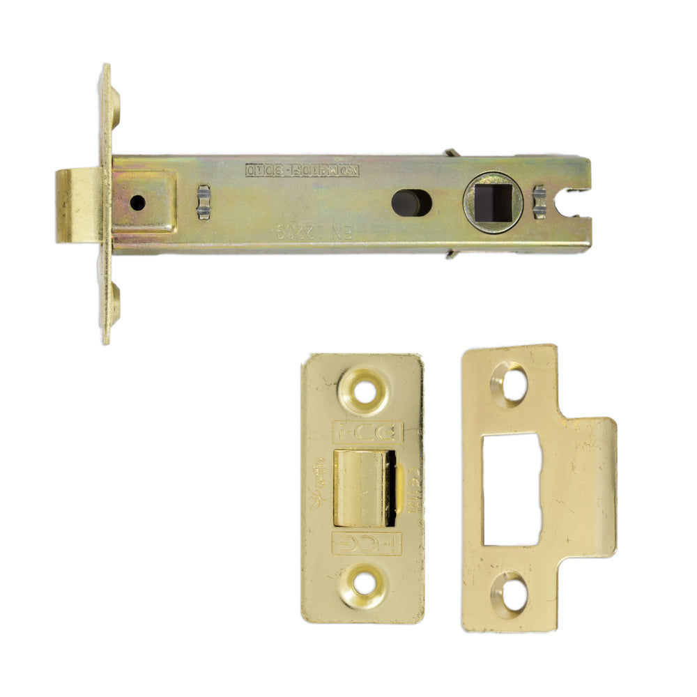 Tubular Latch (Bolt Through) CE Rated Electro Brass Plated