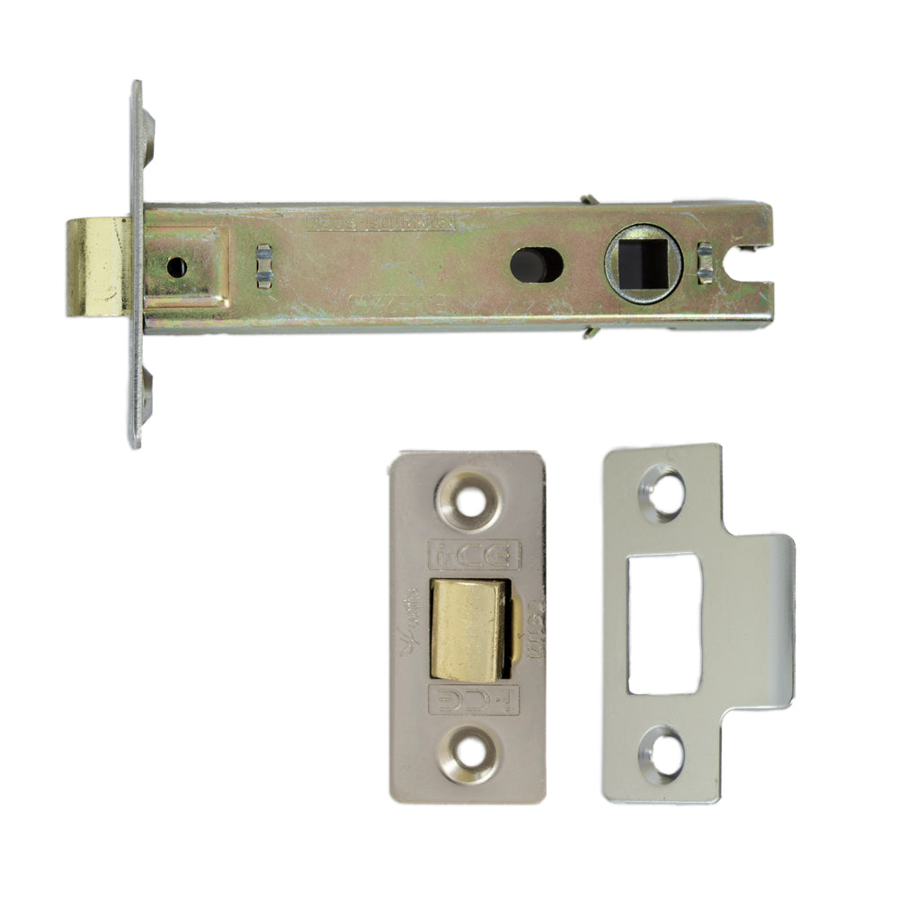 Tubular Latch (Bolt Through) CE Rated Satin Nickel Plated