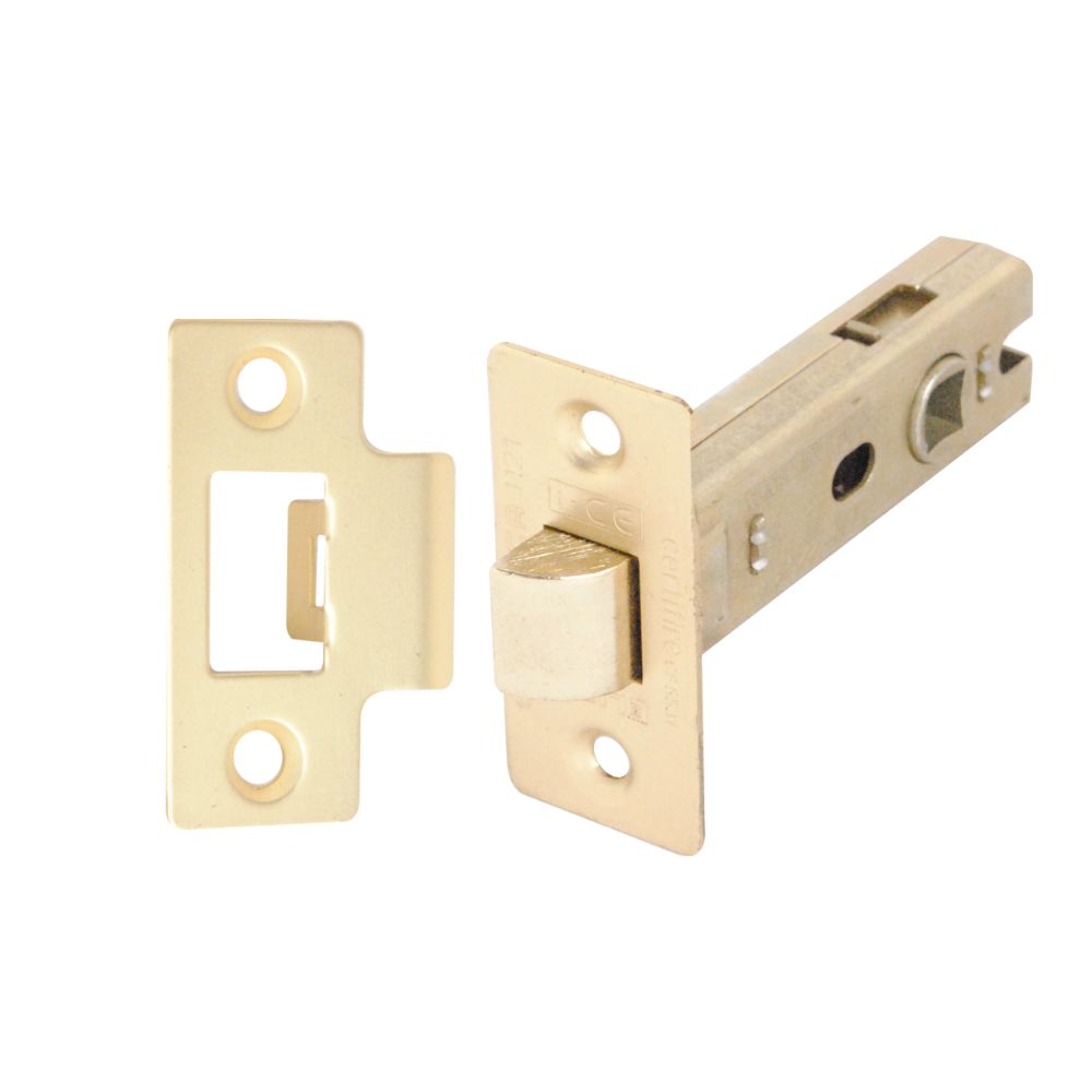 Tubular Latch (Bolt Through) CE Rated Satin Brass