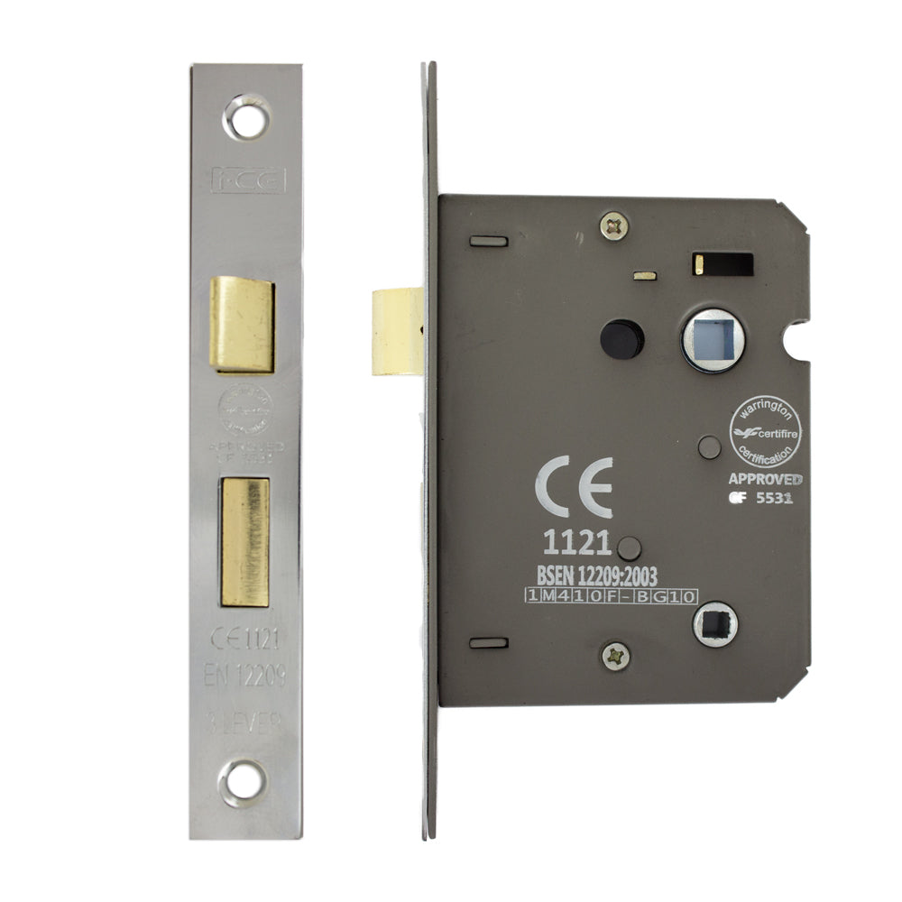 Bathroom Lock 75mm CE Rated Nickel Plated