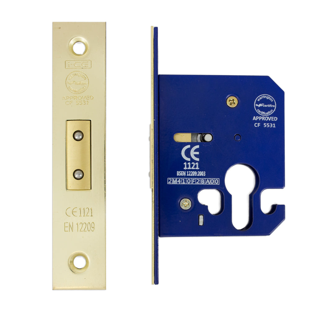 Euro Dead Lock Case 63mm CE Rated Electro Brass