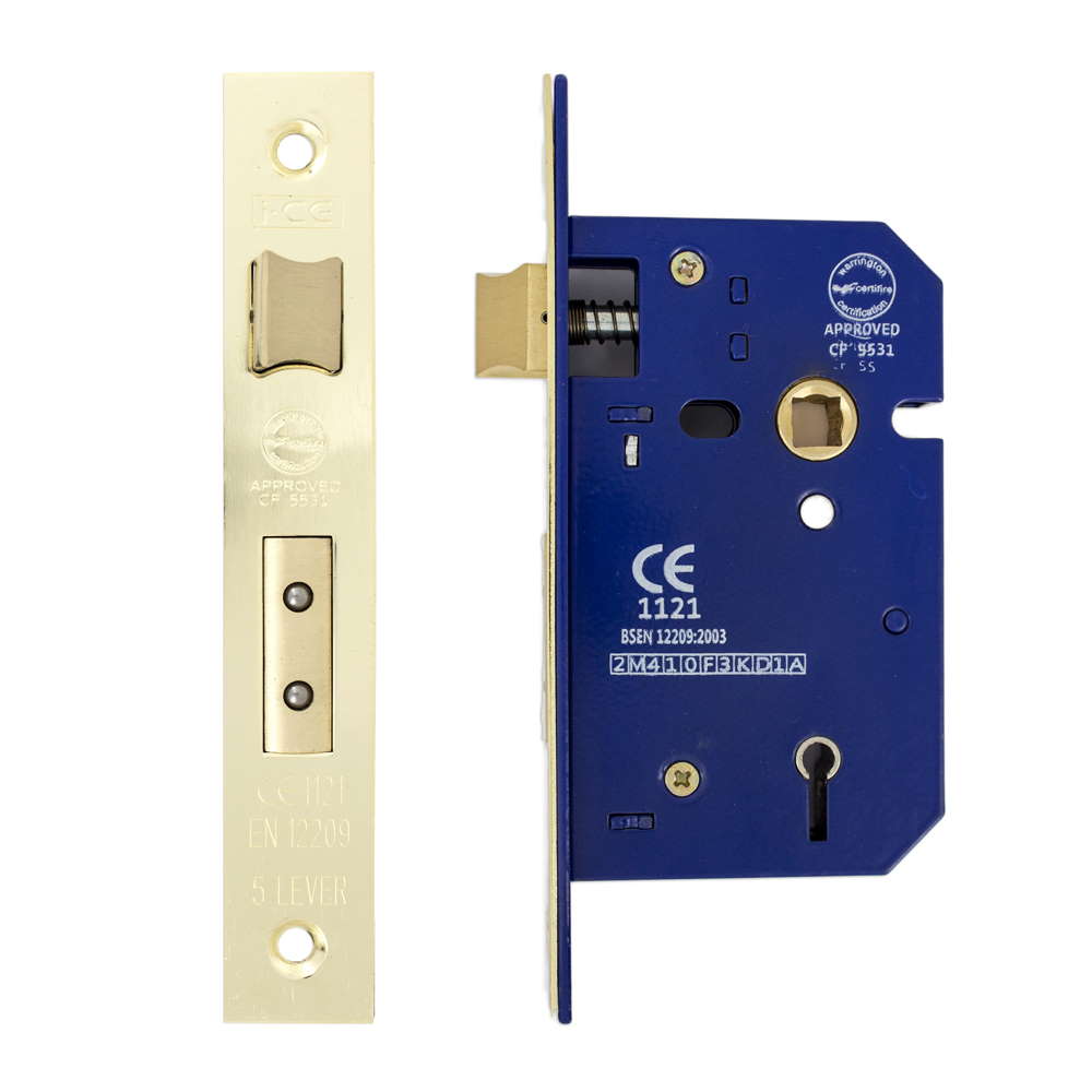 5 Lever Sashlock 63mm CE Rated Satin Brass