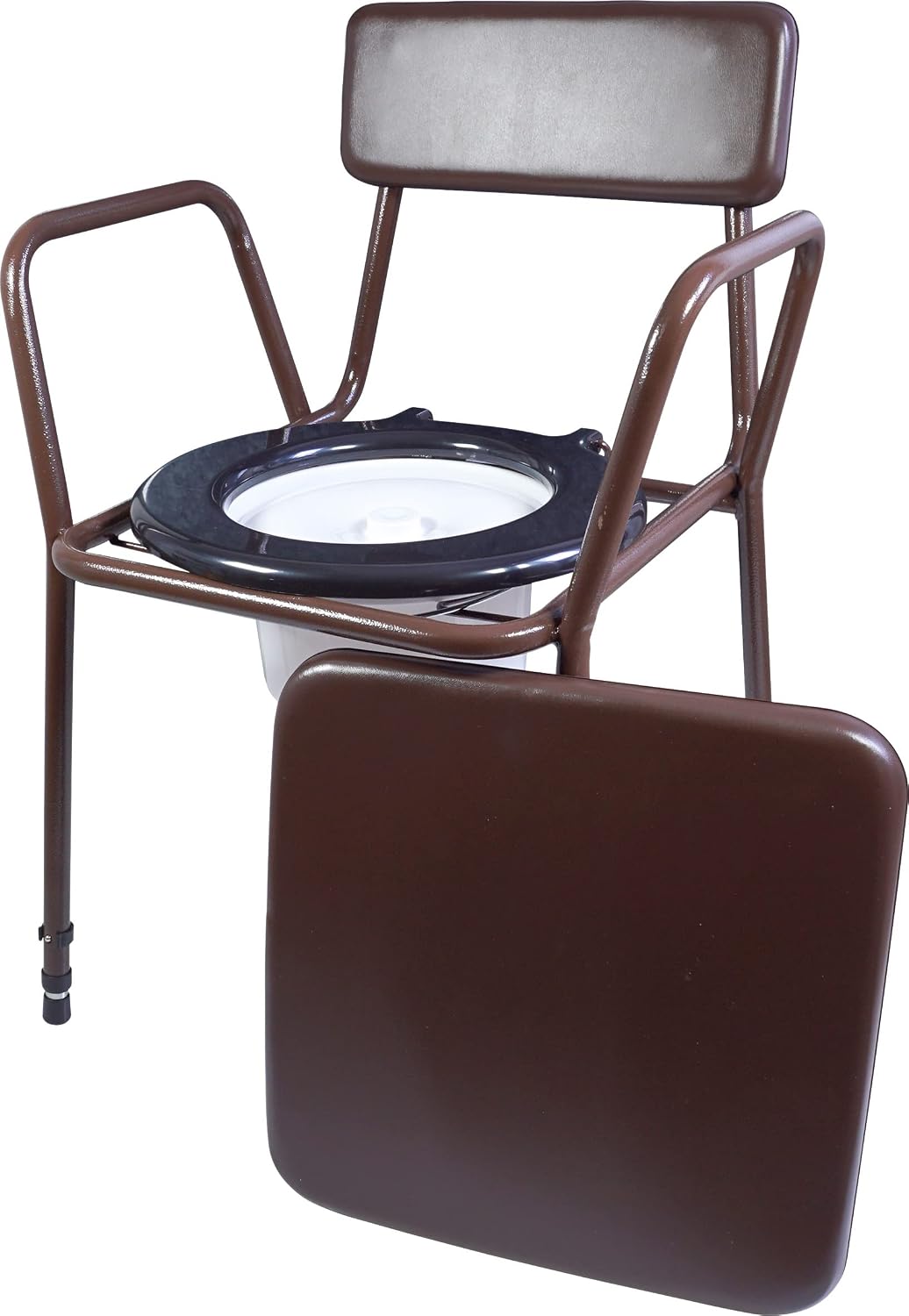 Aidapt Height Adjustable Stacking Commode Chair With Padded Back & Over Seat - VR161X