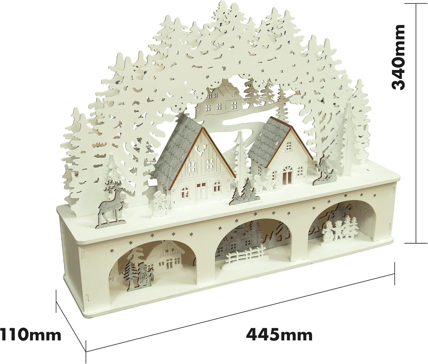 St Helens Home & Garden Wooden Light Up Festive Scene LED - GH960