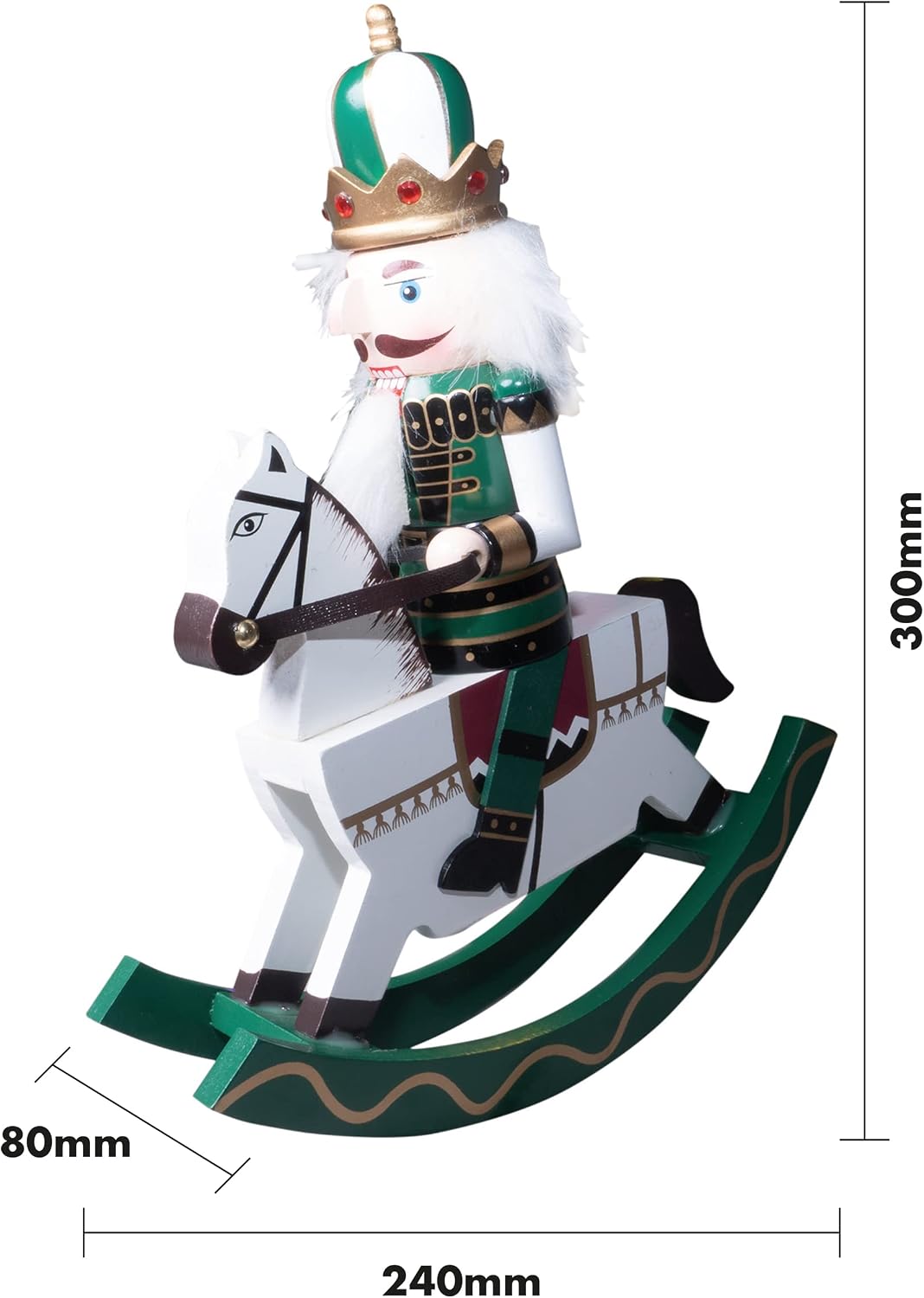St Helens Home & Garden Nutcracker Horseman Christmas Decoration 30cm - GH979