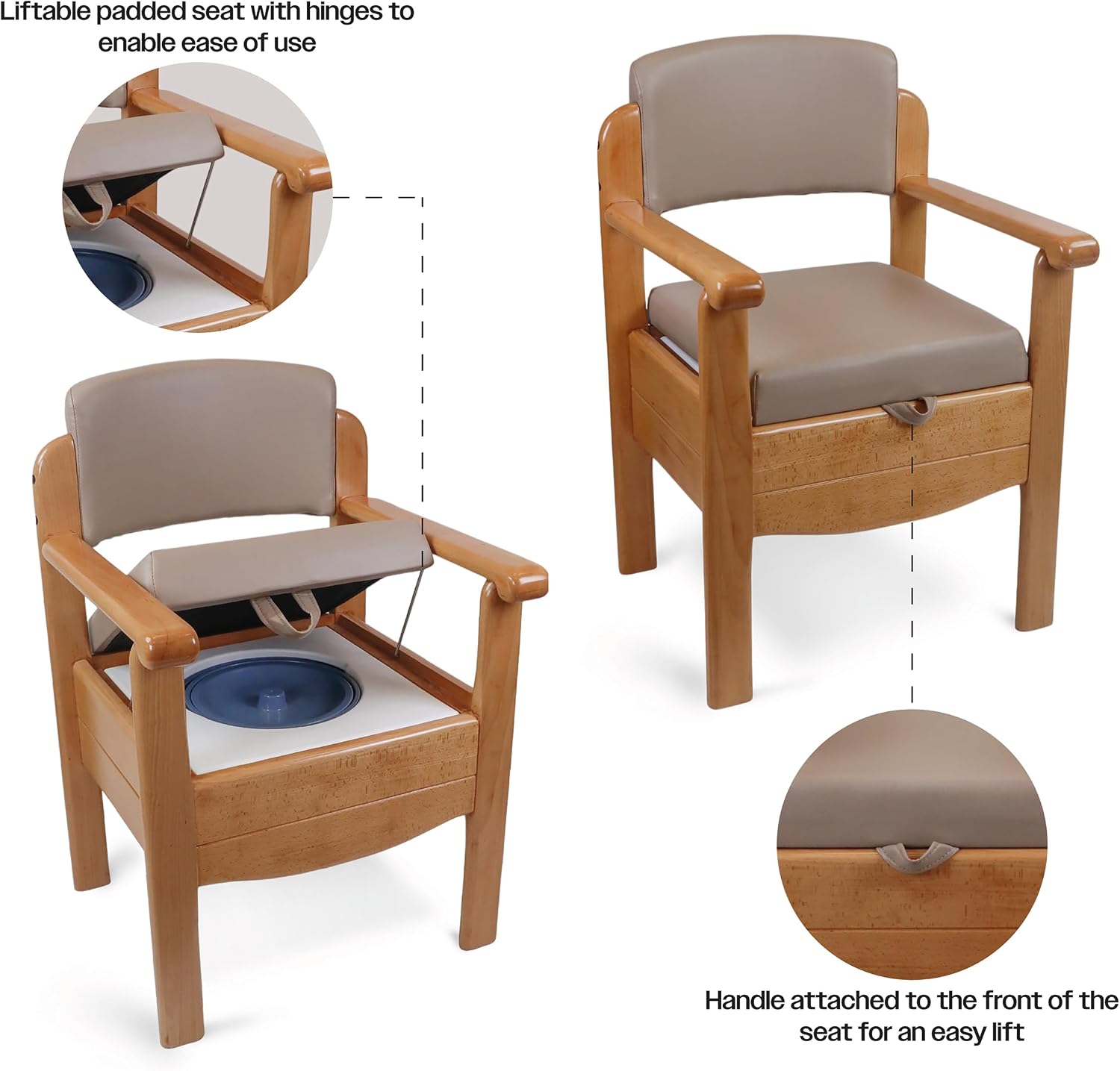 Luxury Wooden Commode Latte - VR253