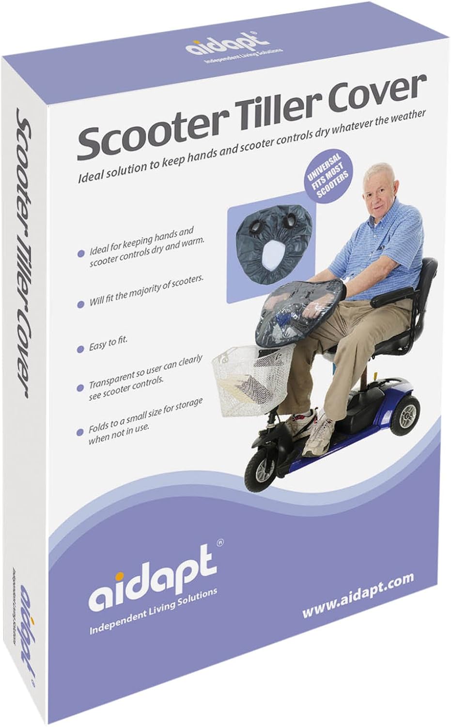 Aidapt Mobility Scooter Tiller Cover Waterproof Clear PVC - VA128T