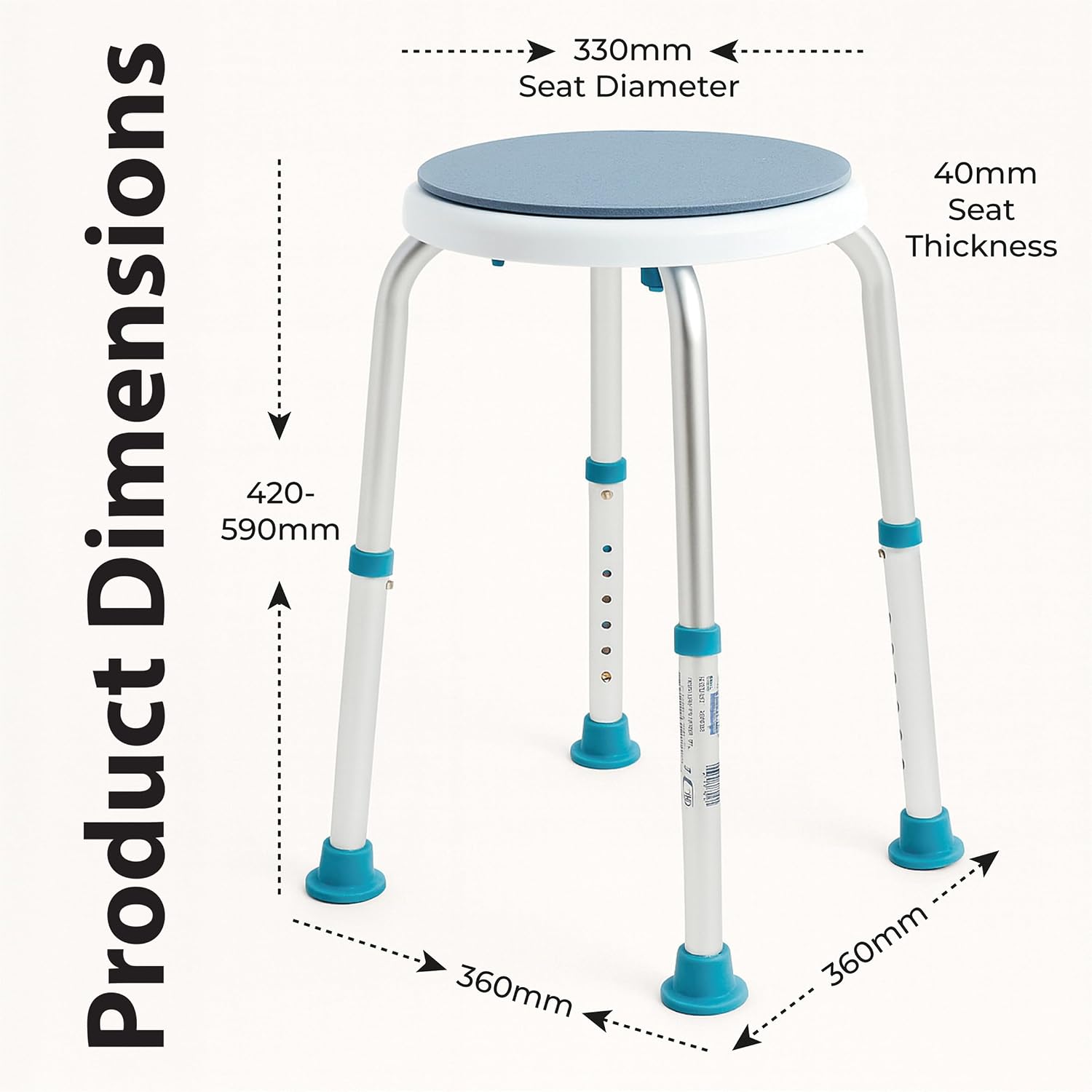 Bath Stool with Rotating Seat - VB511R
