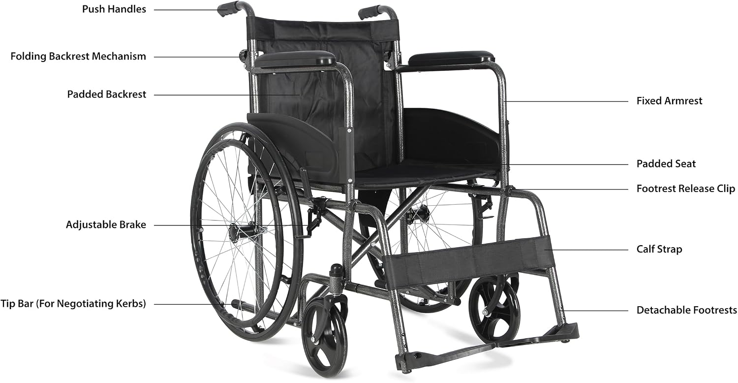 Deluxe Self-Propelled Transit Chair - VA163HAM