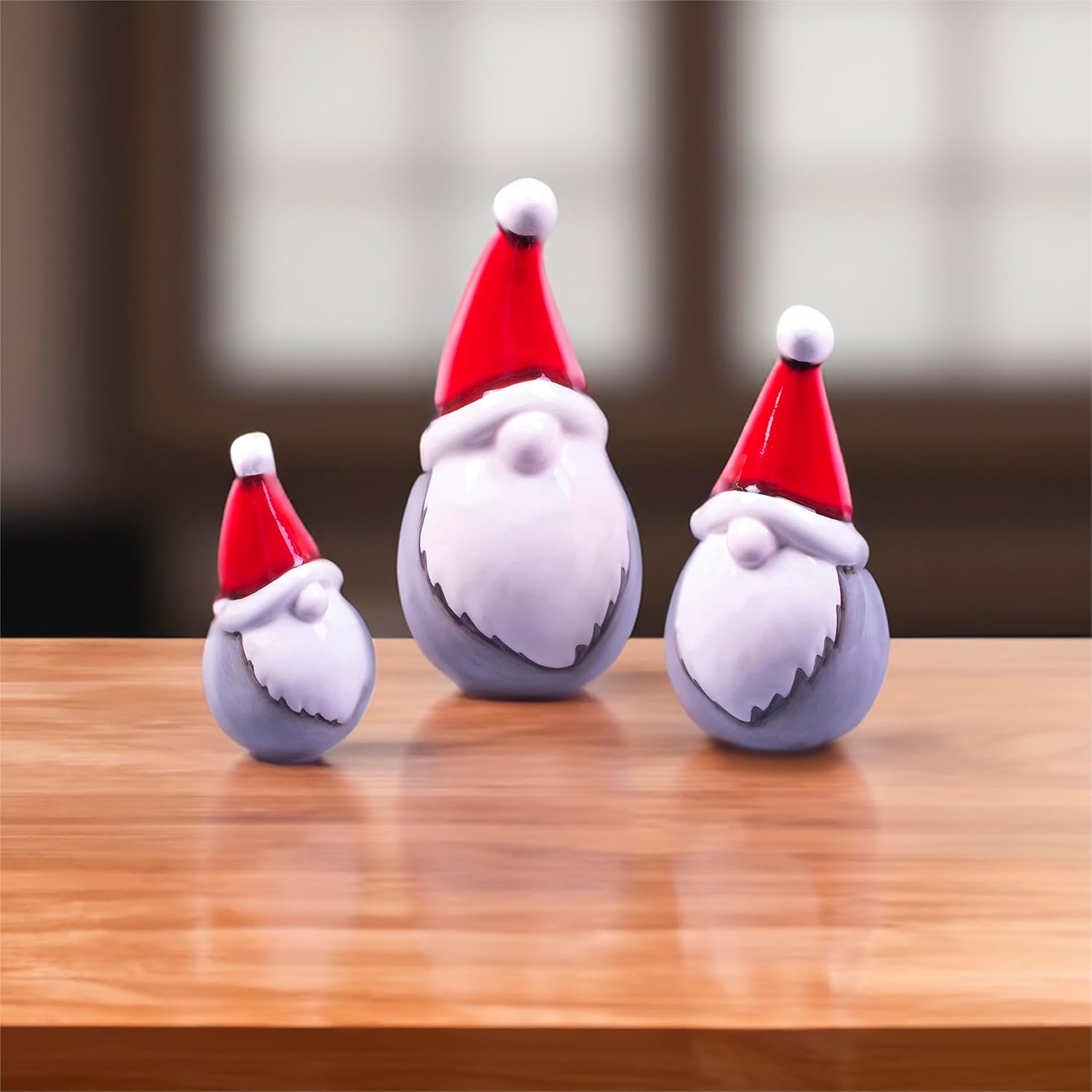 St Helens Home and Garden Ceramic Christmas Gonk Santa Family Set of 3 - GH9004