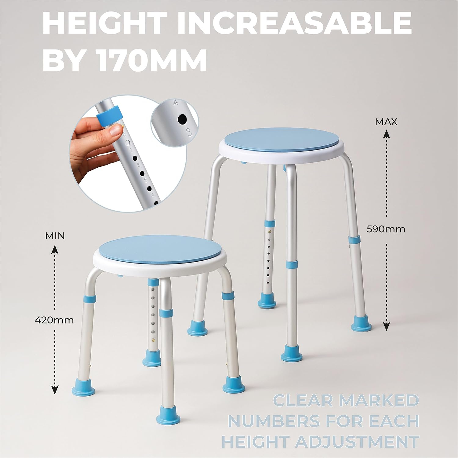 Bath Stool with Rotating Seat - VB511R