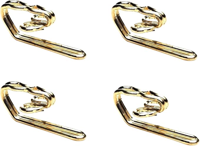 Merriway BH03671 (50 Pcs) EB Curtain Header Tape Drapery Hook Brass Plated Metal - Pack of 50 Pieces